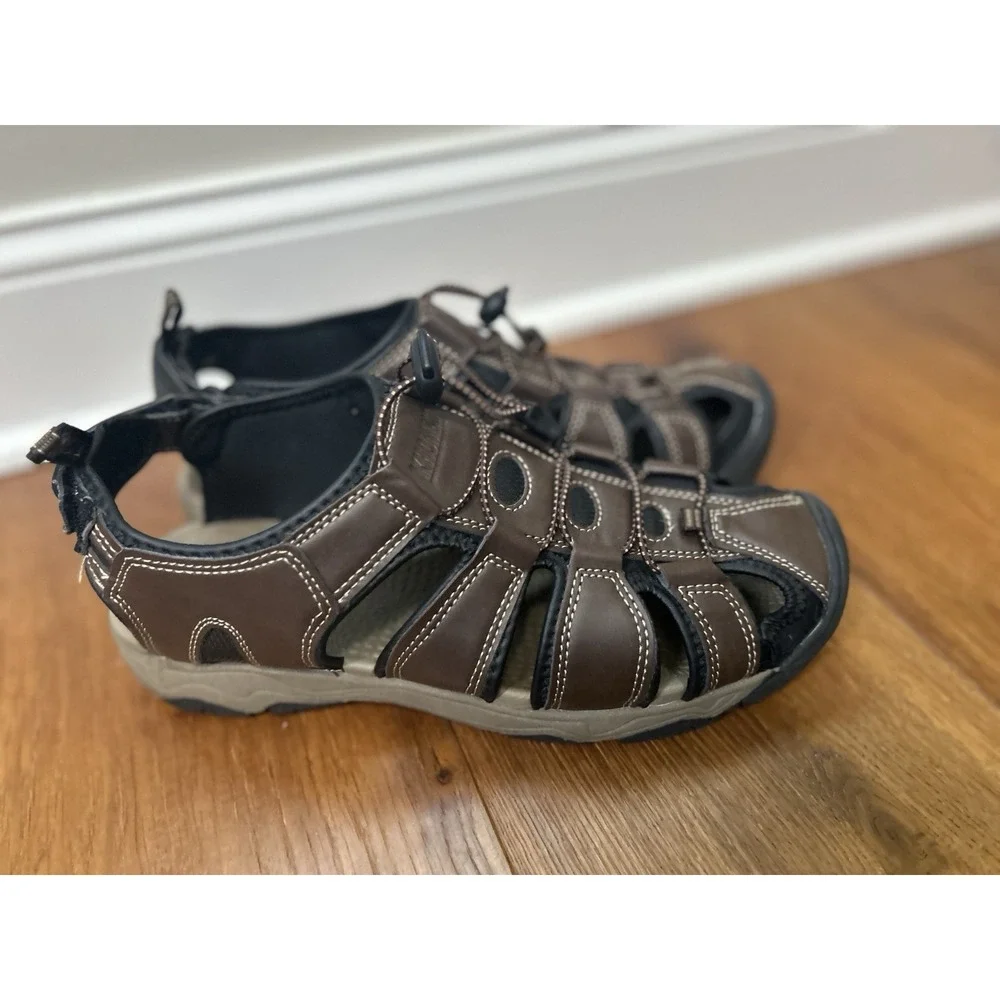 KHOMBU COMFORT Size 9 Brown Fisherman Sandal Shoes Closed Toe